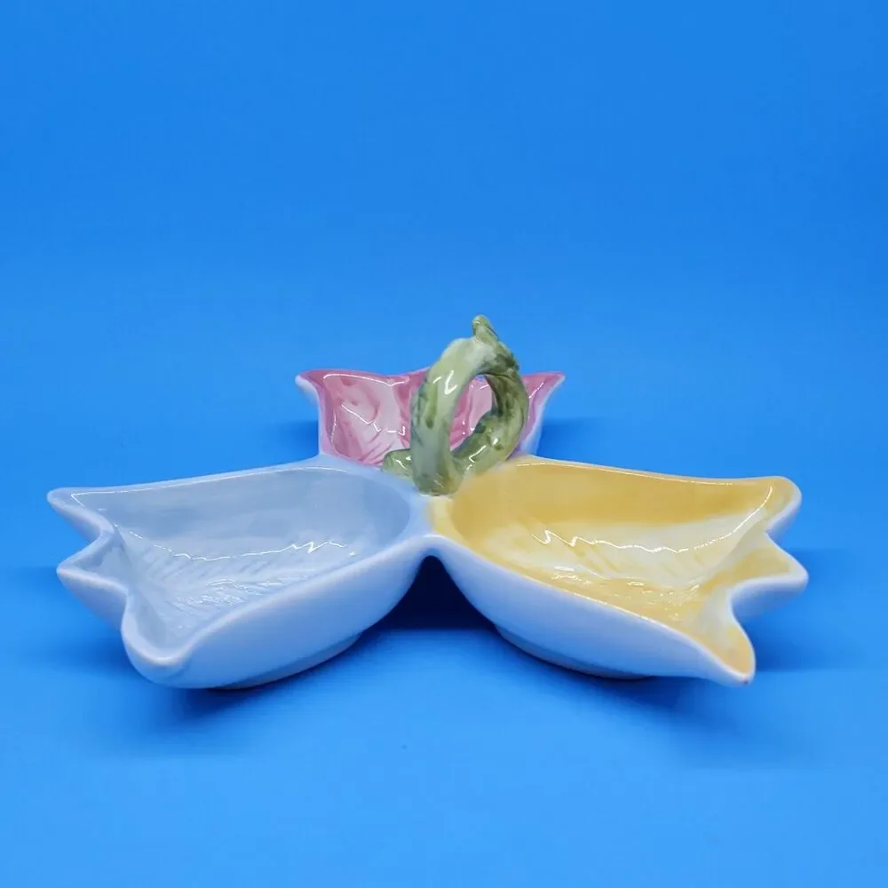 La Dolce Vita By JJG Designs Egg Hunt Collection Tulip Shaped Divided Dish Tray